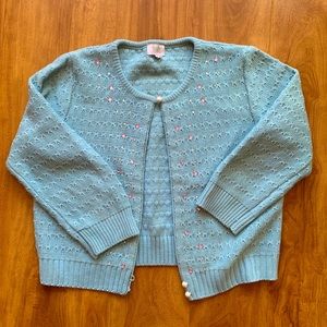 💙Baby Blue Smart Set Embellished Cropped Shrug Cardigan Size Medium